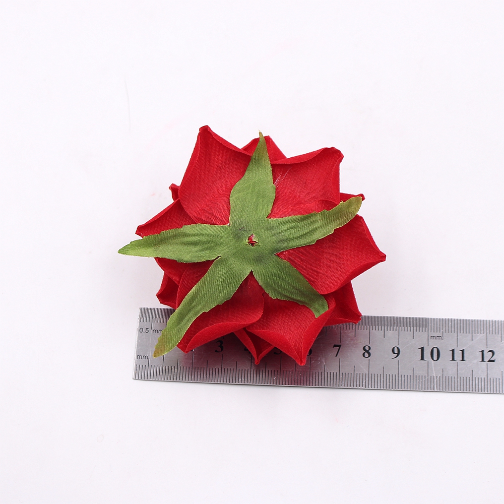 3pcs 8cm silk rose flower head artificial flower wedding decoration flowers DIY wreath clip art hand flower