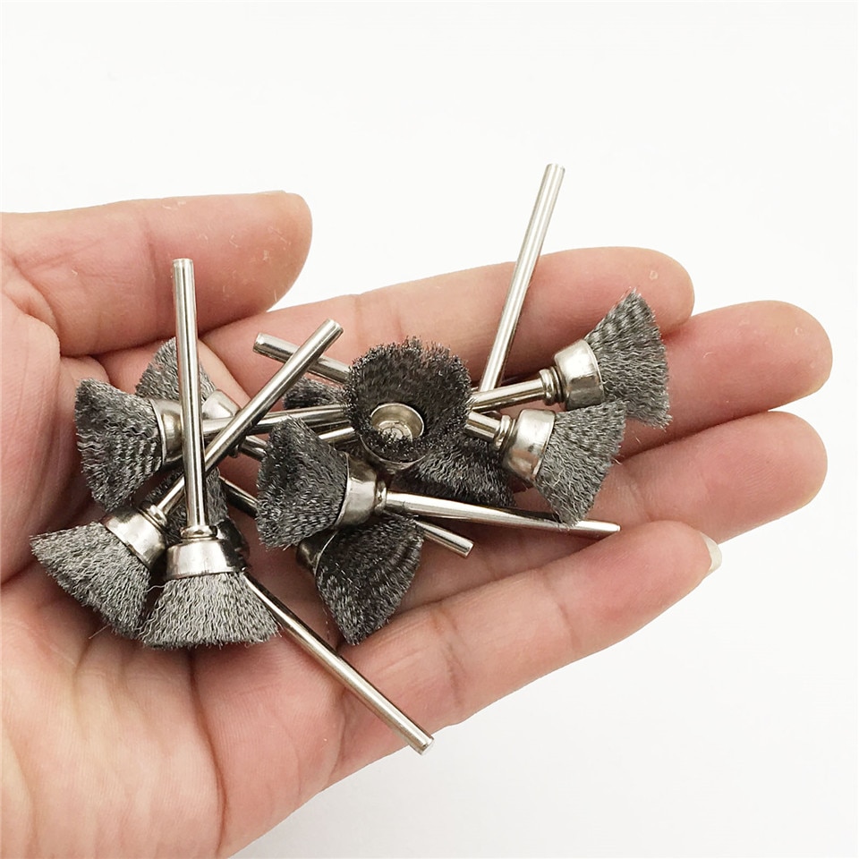 GOXAWEE 100 stuks Voor Dremel Borstel Messing Borstel Polijsten Wielen Set Kit voor Dremel Rotary Tool Power Accessoires Gereedschap