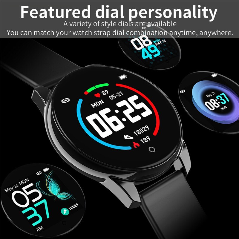 Upgrade Bluetooth Smartwatch Waterdichte IP67 Hartslagmeter Multi-sport Fitness Tracker Compatibel Met Android IOS Telefoons