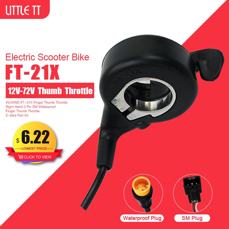 Wuxing ft -21x finger tumgas höger hand 3 pin sm vattentät finger tumgas gas e-cykeldel kit