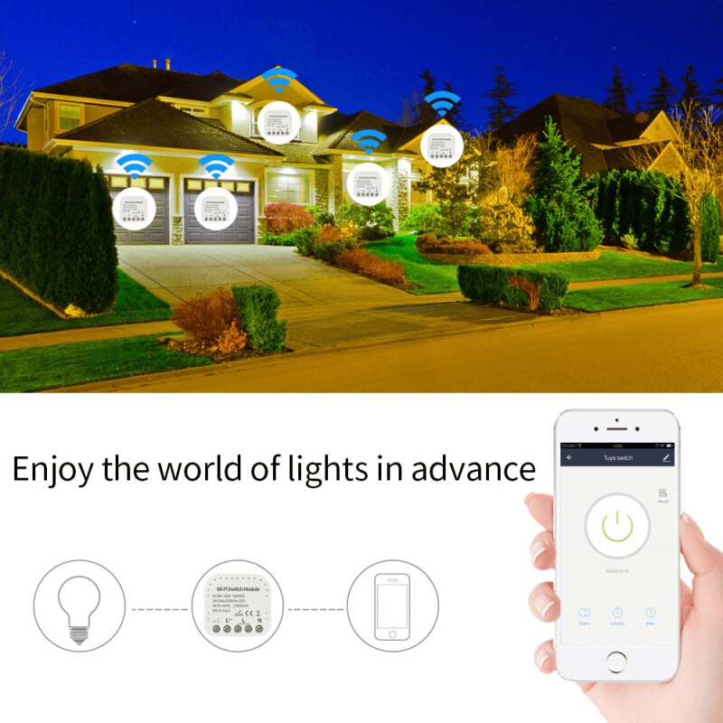 EWeLink-enchufe inteligente Tuya, módulo de automatización de iluminación inteligente con Wifi, Control remoto para Google Home y Alexa Echo