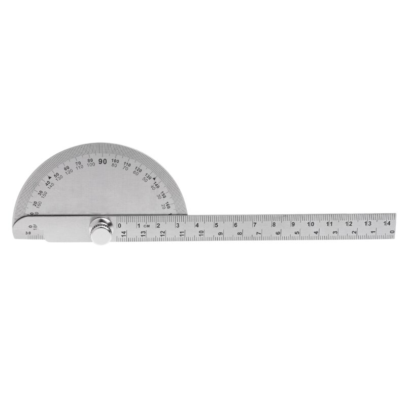 0-180° Angle Ruler Round Head Rotary Protractor Adjustable Universal Stainless Steel Measuring Tool R9JF