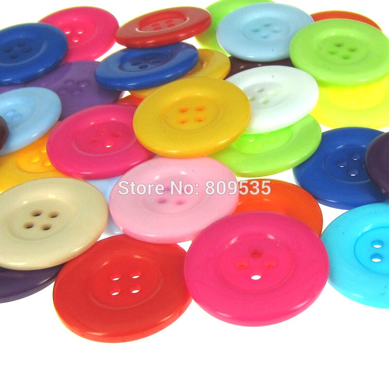 6pcs 1-1/2" 4-Holes resin buttons 38mm round large button for clothing sewing accessory craft scrapbooking