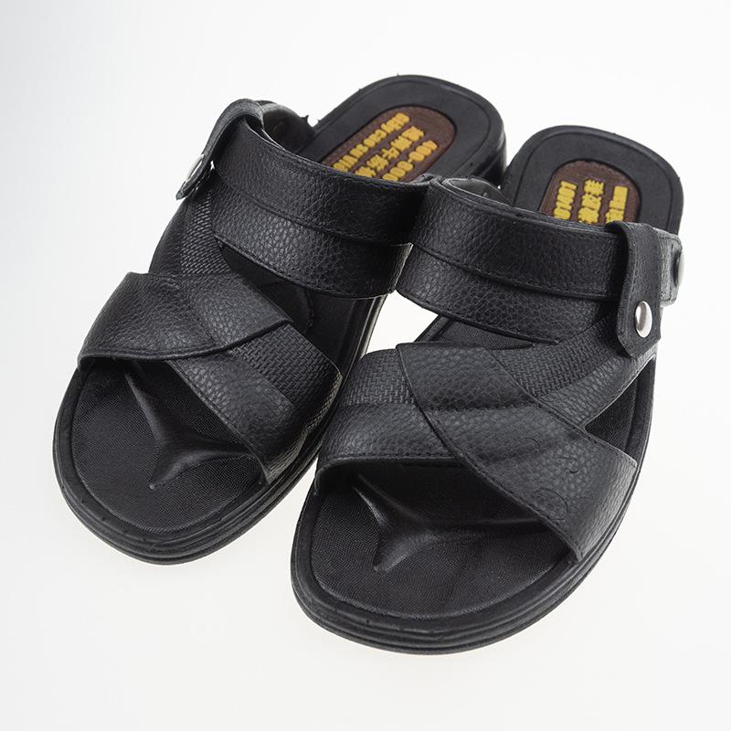 Sorte casual herre strand solid krog hul afslappet åndbare flade sandaler herre komfortable letvægts sandaler: 40
