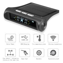 TPMS Reifen Druck Überwachung System echtzeit Anzeige 4 Reifen' Druck & Temperatur Universal- kabellos mit 4 Externe Sensor