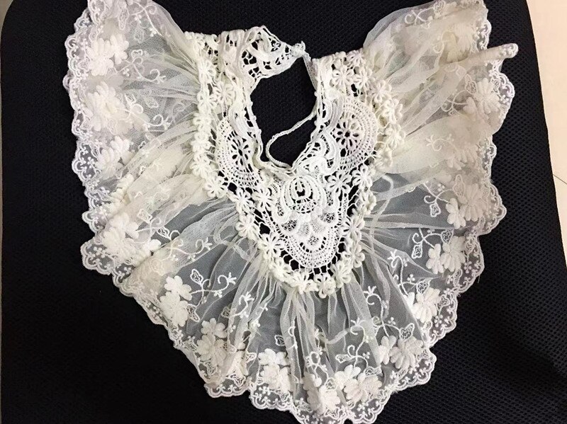 Korean Style Baby Girls Lace Collar Spring Children Clothes Accessiory Princess Shawl Kids Pure Cotton Bibs