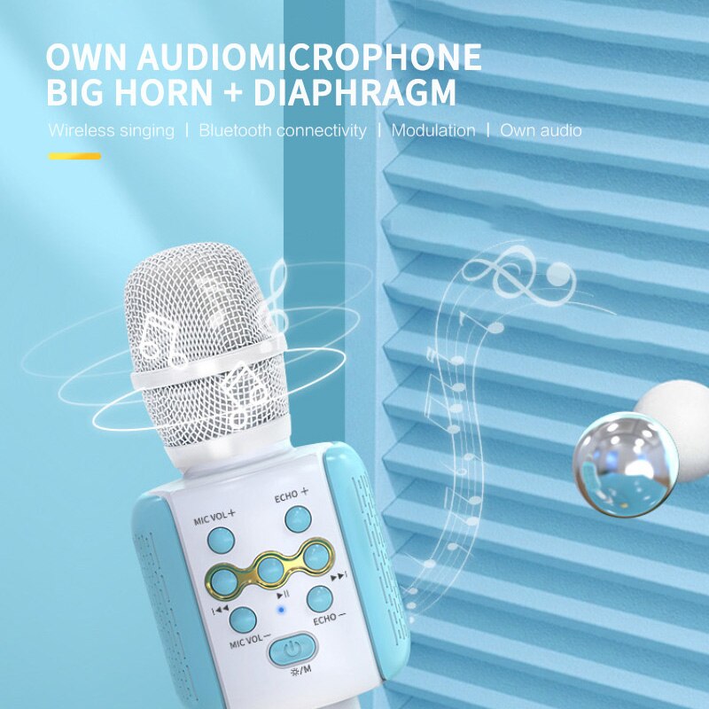 1200mAh Hand-held Wireless Microphones L858 Handheld Wireless Bluetooth 5.0 Karaoke Speech Microphone Speaker