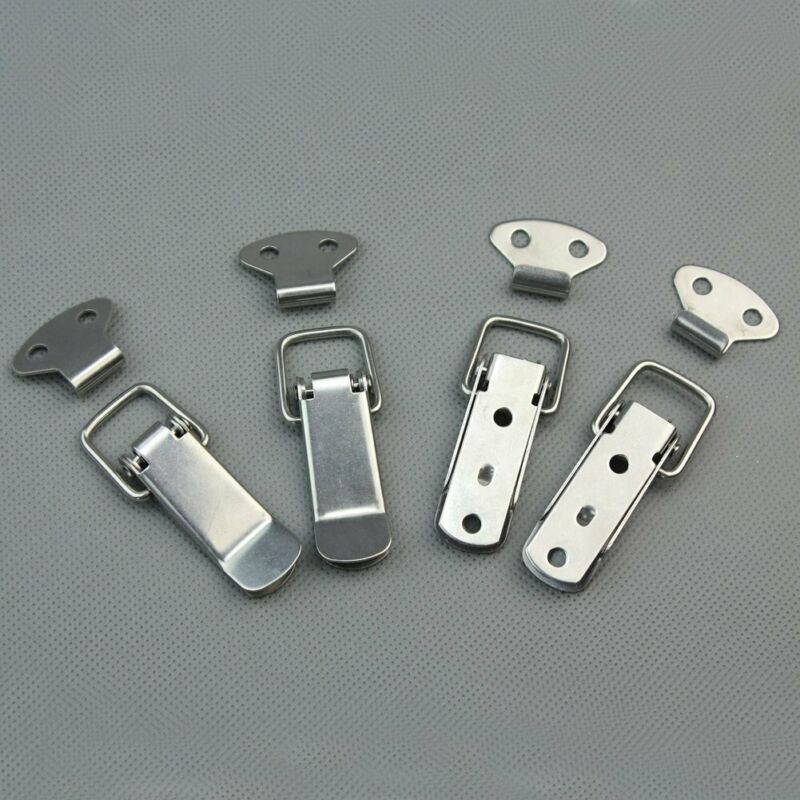 1Pc Cabinet Box Locks Spring Loaded Latch Catch Toggle 44x23mm Stainless Steel Hasps For Sliding Door Window Furniture Hardware