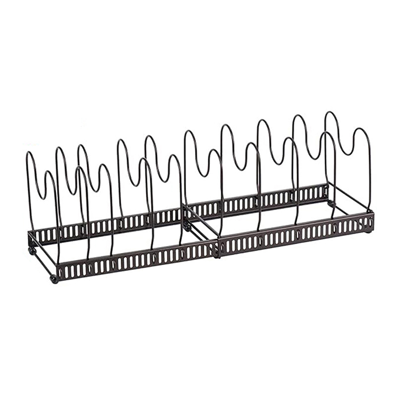 Uitbreidbaar Pannen Organizer Rack 7/10/12 Compartimenten Schotel Opbergrek Pot Deksel Organizer Potten Houder Keukengerei Rack: Licht Groen