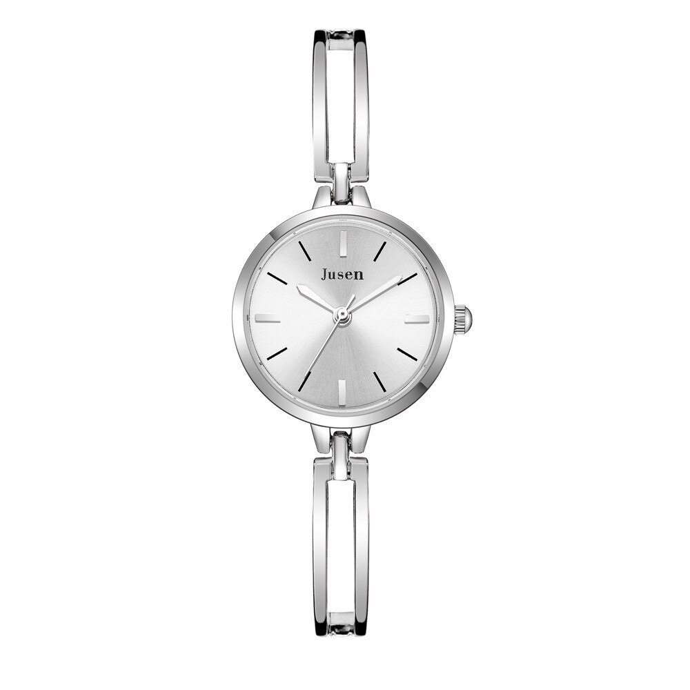 Luxe Vrouwen Armband Horloges Minimalistische Kwaliteiten Dames Quartz Horloges Goud Zilver Rvs Vrouw Klok: silver white