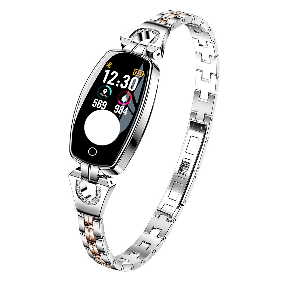 Lemfo H8 Fitness Armband Vrouwen Sport Smart Horloge Waterdicht Hartslag Monitoring Bluetooth Voor Android Ios Polsband: Silver