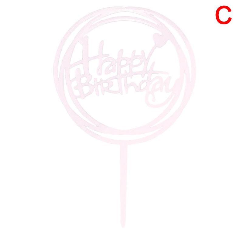 1pc glitter feliz aniversário bolo topper acrílico carta preto cor de ouro bolo topo bandeira decoração crianças aniversário festa de casamento suprimentos: C