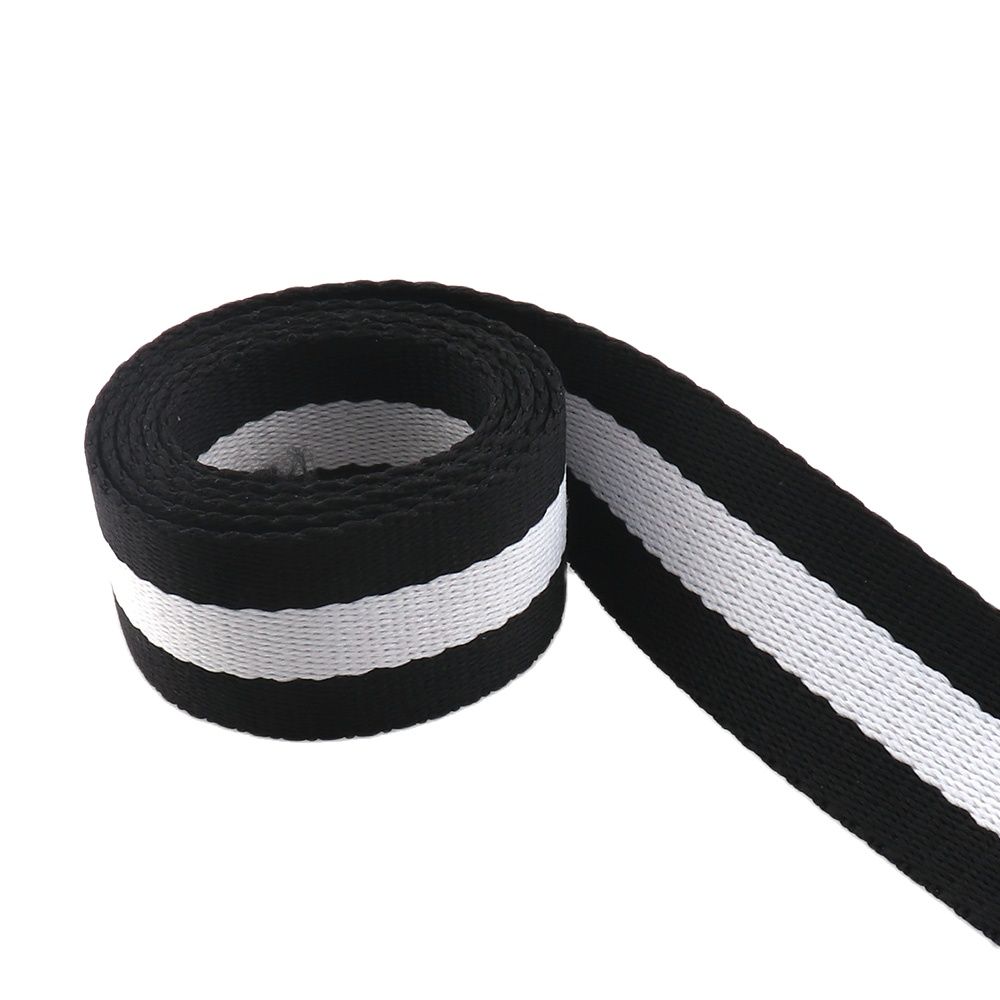 32Mm Wit Zwart Gestreepte Singels Polyester Katoen Stof Riem Canvas Lint Voor Bag Huisdier Kraag Rugzak Kleding Decoraties