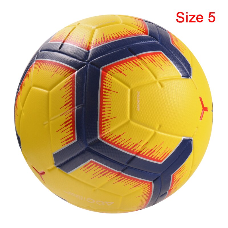 Neueste Fußball Ball Professionelle Größe 5 Größe 4 PU Nahtlose mit Ball Tasche Sport League Fußball Training futbol: 19-YellowBlue Size 5