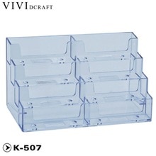 Vividcraft Desk Accessories Transparent Acrylic Counter Top Display Stand Photo Holder Business Card Holders Desk Stand JXJ1458
