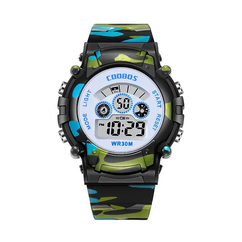 Relojes luminosos para niños LED colorido Flash Digital alarma impermeable para niños niñas fecha semana reloj de para niños: Bronze