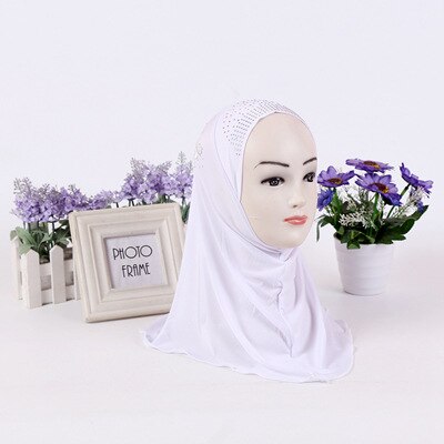 Chapeau Turban Hijab pour filles musulmanes, 1 pièce, casquette Amira, couvre-chef arabe, châles de prière, couvre-chef pour enfants de 3 à 8 ans: White