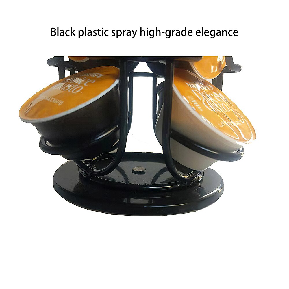 Iron Chrome Plating Display Capsule Rack Rotatable Coffee Pod Holder Stand Storage Shelves For 24pcs Dolce Gusto Capsule Stylish