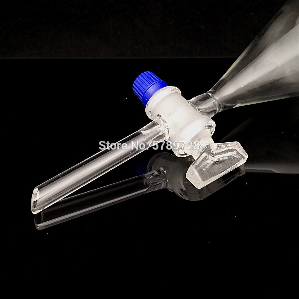 1pcs 60ml to 1000ml Clear Pyriform Separatory Glass Funnel Straight Tube Borosilicate Glass Stopcock Stopper Lab Stationery