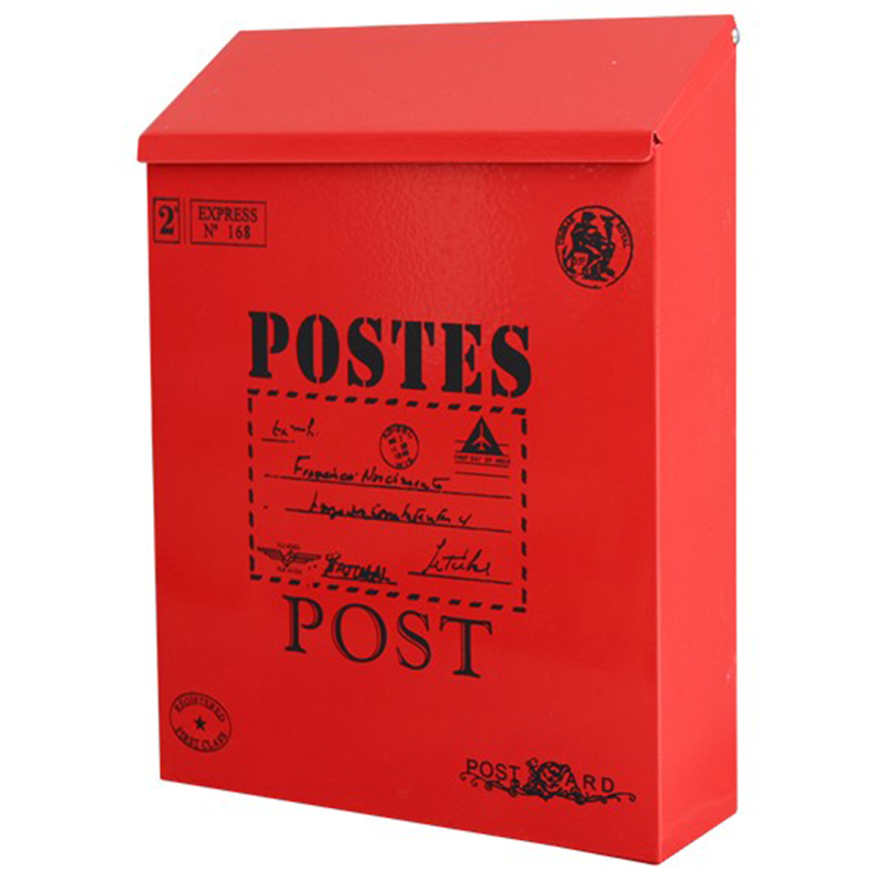 ELEG-Home Mailbox Garden Mail Box Lockable Post Box with Key Lock Letter Box Outdoor Yard Door Porch Hanging Decoration