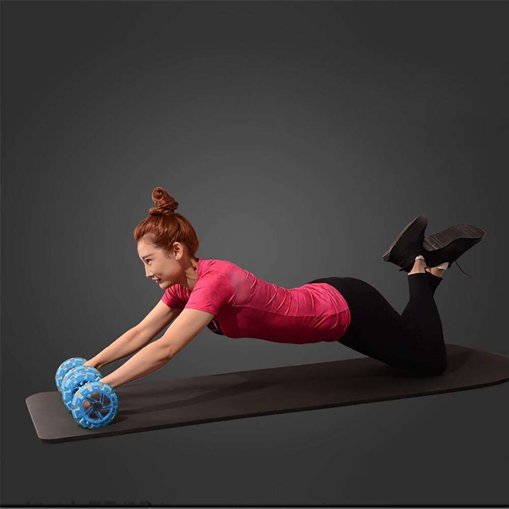 5-BILLION Fitness-Rodillo Abdominal con ruedas dobles máquina de cintura Abdominal-Barra de soportes de flexión con almohadilla, 1 par
