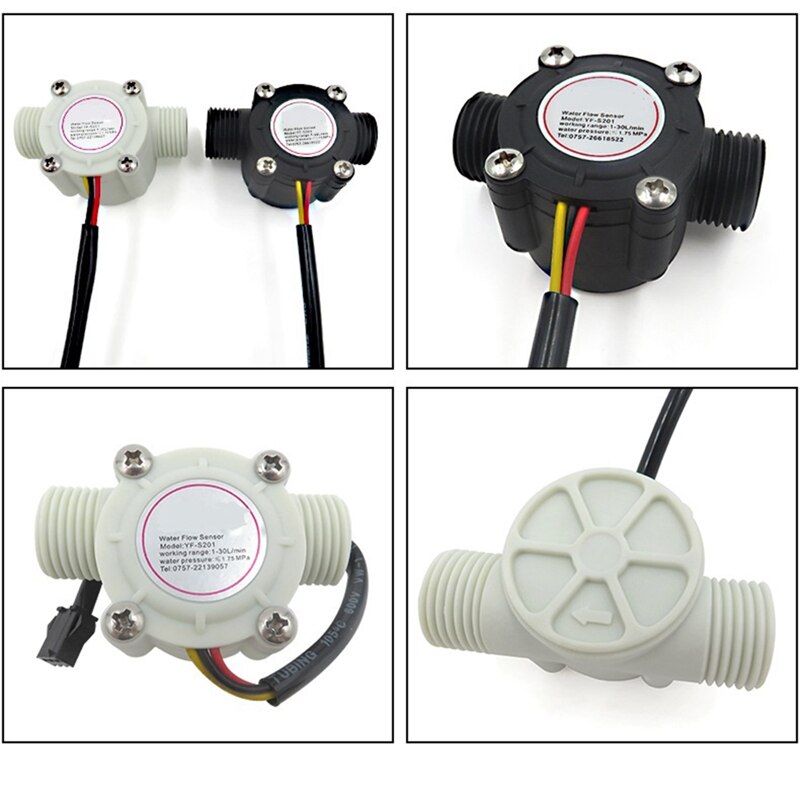 DC5-18V Water Flow Sensor Flowmeter Hall Flow Sensor Water Control Liquid Flow 1-30L/Min 2.0Mpa Sensor Switch