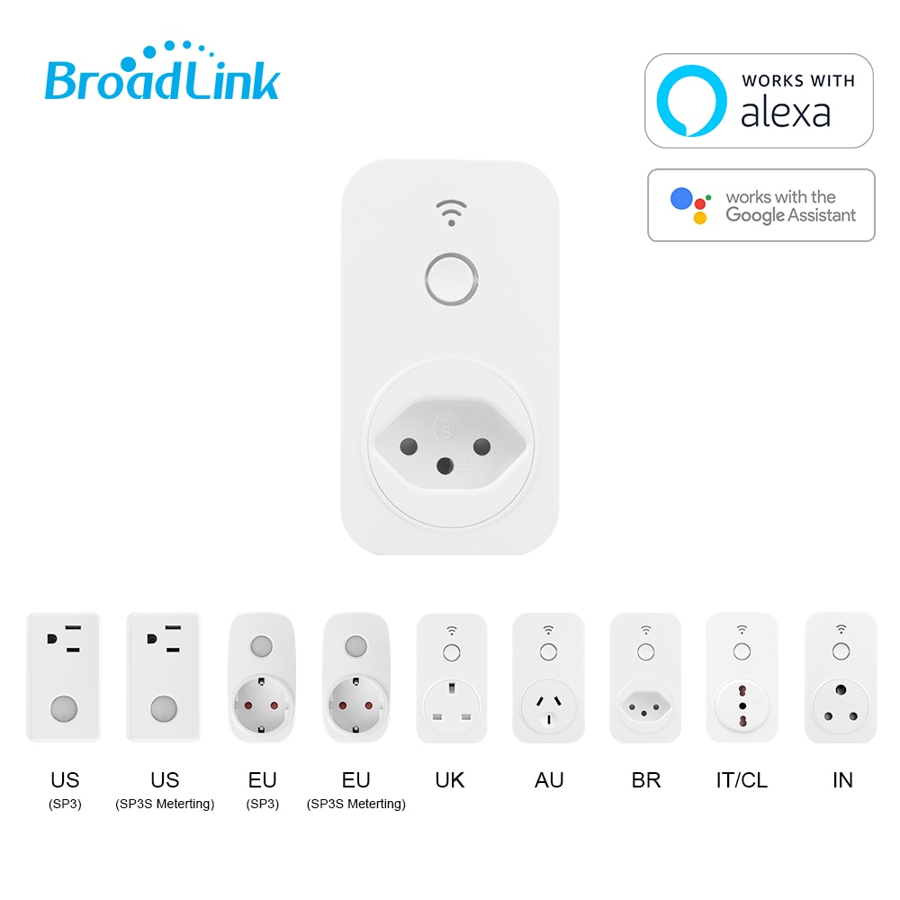 Prise WiFi intelligente prise brésilienne, prise Wi-Fi intelligente BroadLink SP SP2-BR, prise de contrôle domestique Alexa et Google, domotique intelligente