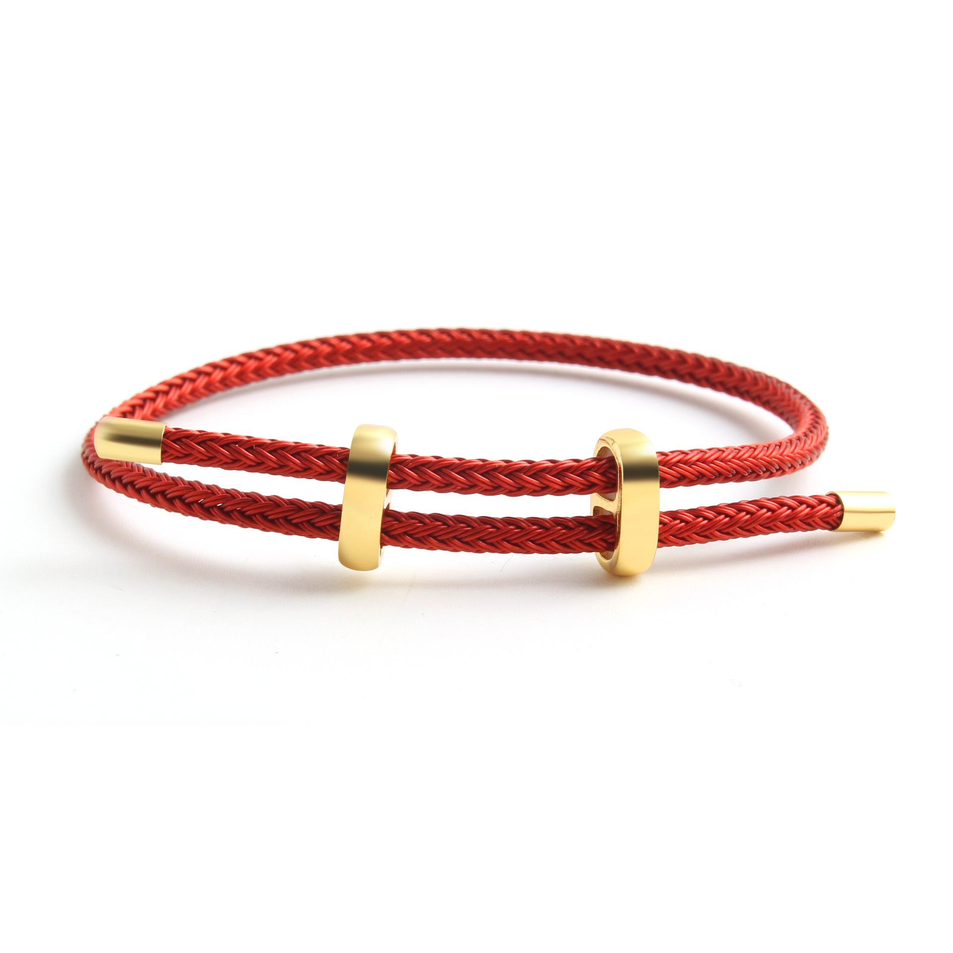 BenS fil corde Bracelet pour femmes coloré à la main bricolage hommes Bracelets réglable corde Bracelet bijoux B13: COULEUR OR ROSE