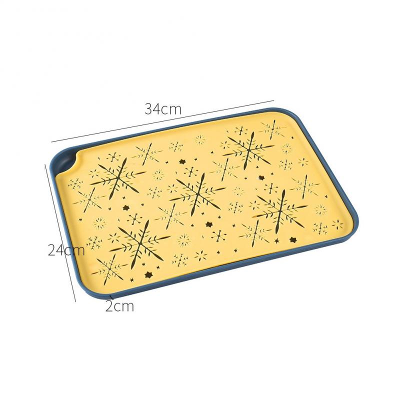 Double Tray Water Cup Plastic Drainage Tray Household Living Room Rectangular Tea Tray Fruit Tray Drainage Basket: L yellow