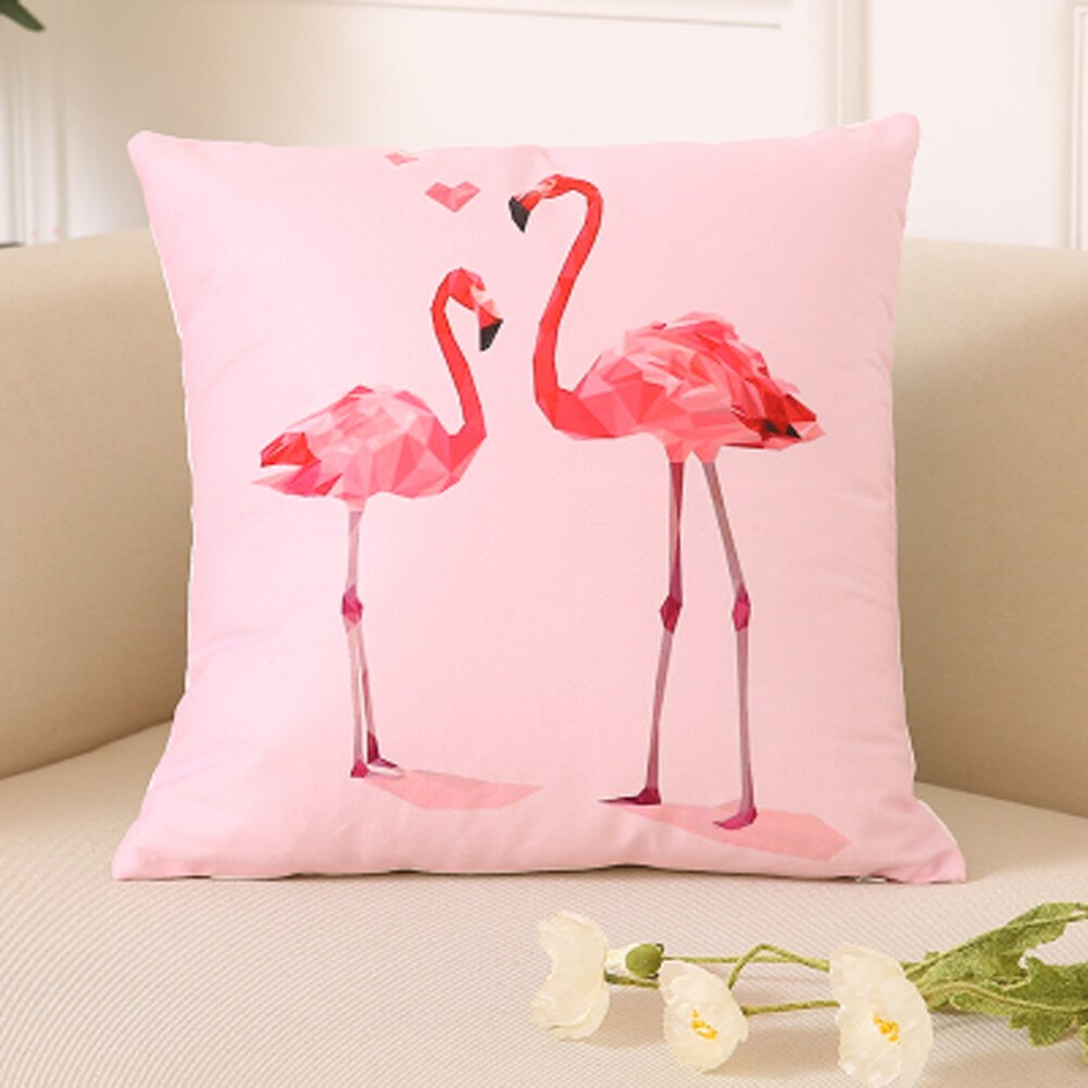 Nordic Flamingo Tropische Blad Kussenhoes Bloem Polyester Sierkussen Woondecoratie Sofa Decoratieve Kussensloop: 4