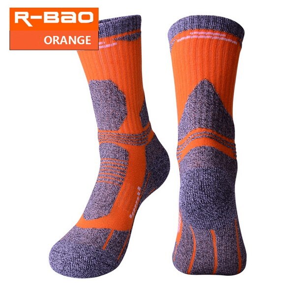 2Pairs/Lot Winter Thermal Walking Socks Thicker Men Women Outdoor Hiking Skiing Sock Sport Thermosocks For Cycling Mountaineer: orange / M