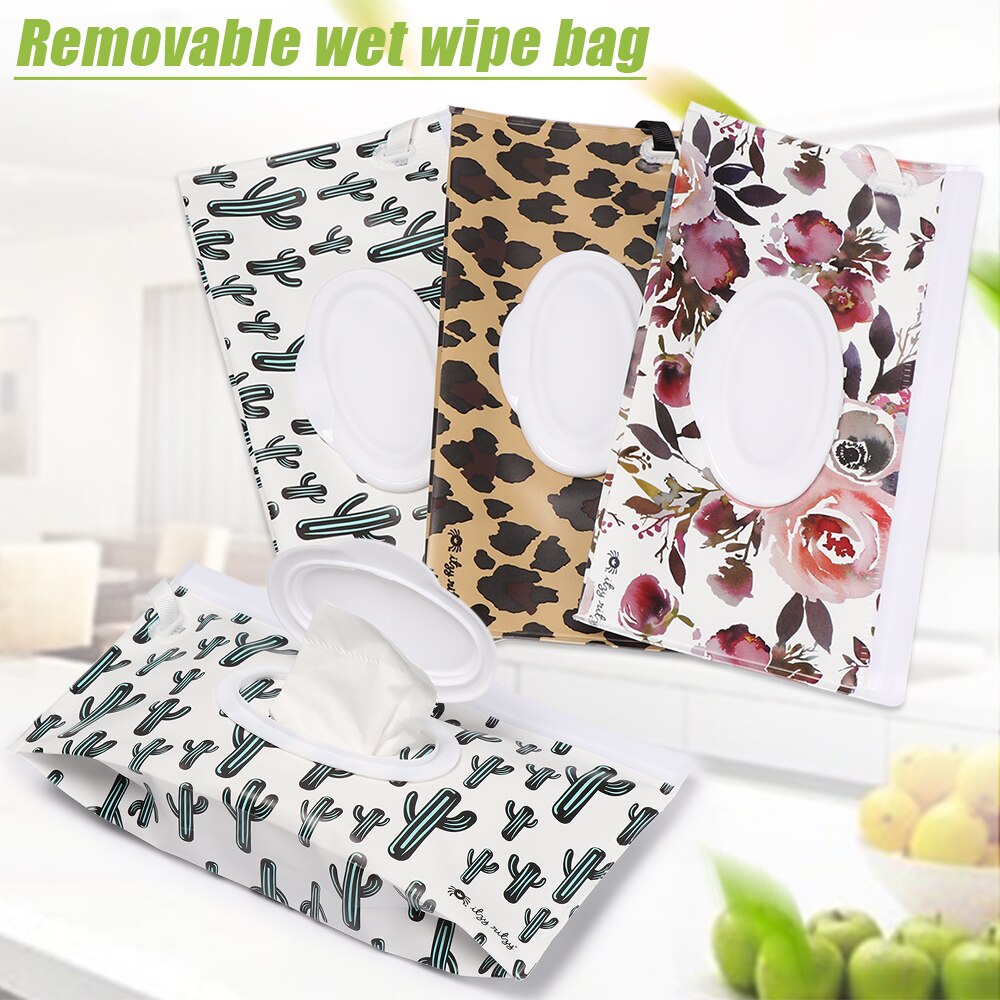 Draagbare Natte Doekjes Tas Eco-vriendelijke Zelfdichtende Snap-Strap Extractie Hand-Held Cosmetische Pouch Tissue Zak Reiniging levert