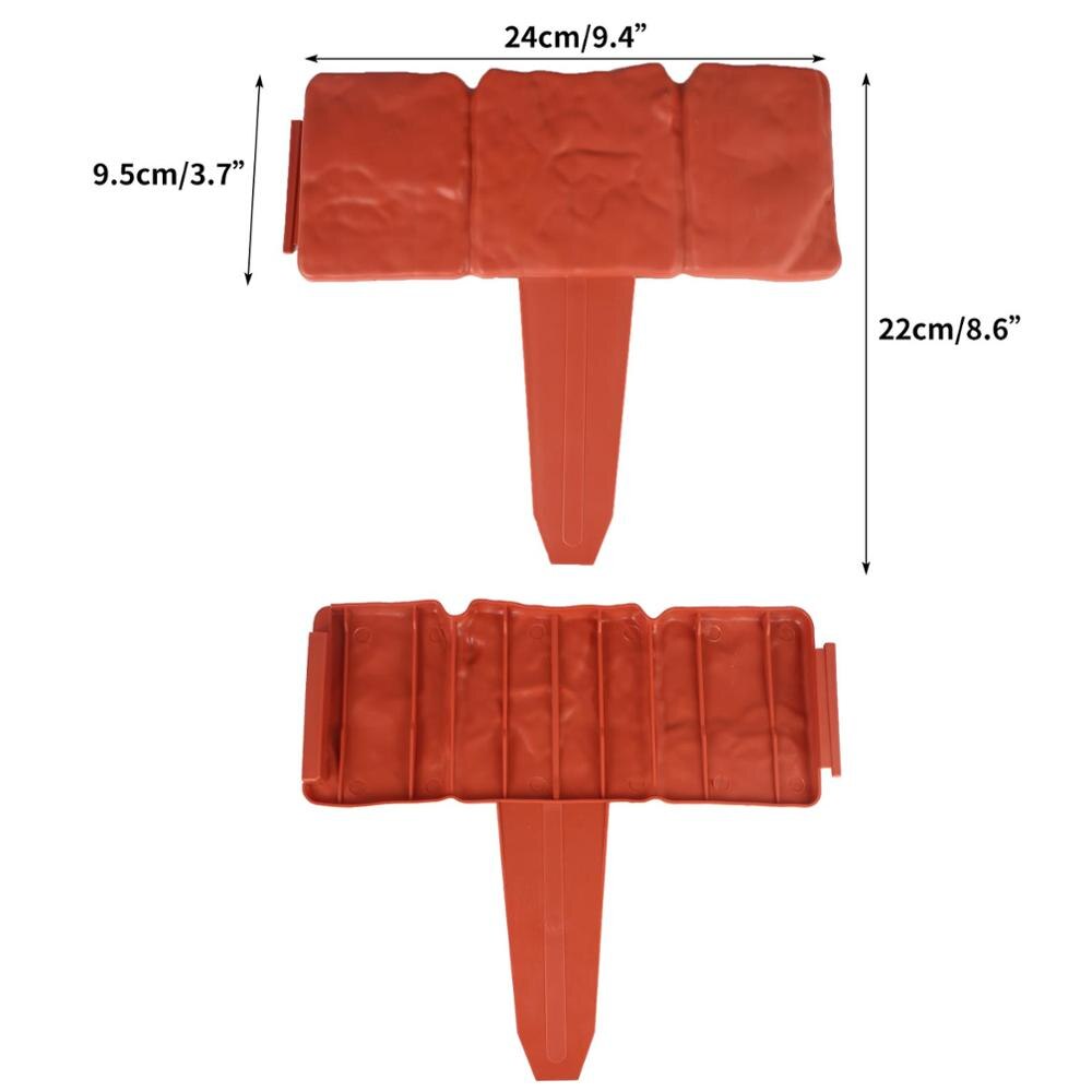 Set Van 20 Pcs Tuin Hek Cobbled Steen Effect Tuin Gazon Rand Plant Grens