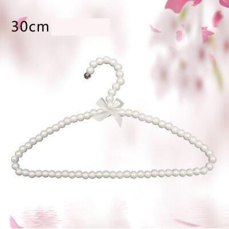 10pcs/lot 30cm/20cm Children Plastic Pearl Hanger Baby Hangers For Clothes Kids Plastic Cloth Hanger Child Clothes Rack: 30cm White B