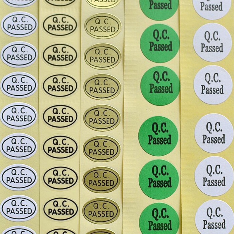 ZGTGLAD 1 Sheet Self Adhesive Control QC Passed Stickers Labels Home School Office Supplies