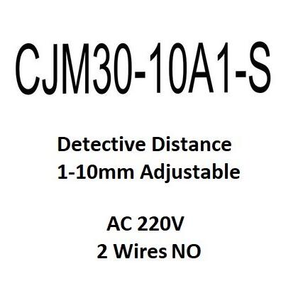 Capteur de proximité capacitif 220V CJM30-10A2-S CJM30-10A1-S 2 lignes NC, capteur de niveau Bin 10mm, plage de détection réglable: CJM30-10A1-S-AC220V
