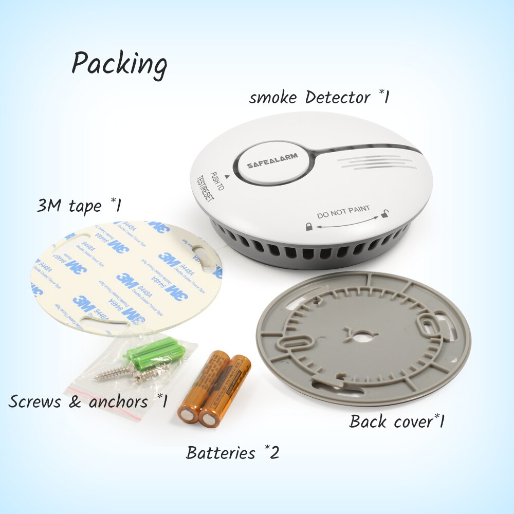 CE Certified Tuya Smart Home Security Battery Operated Fire Smoke Detector with Mobile Remote Monitoring