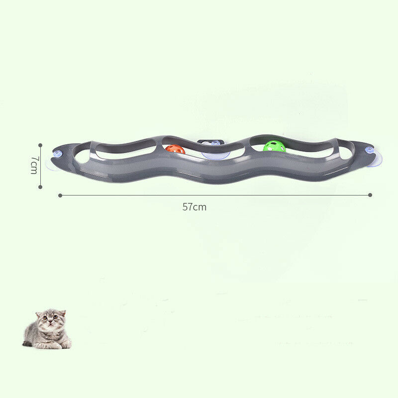 Funny Cat Pet Interactive Track Ball Toys Window Suction Mount Senses Toy Ball