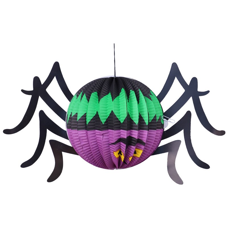 2 pc/ set halloween dekorationer bar rolig spöke fladdermus spindel pumpa lykta prydnad dekoration halloween festlokal layout rekvisita