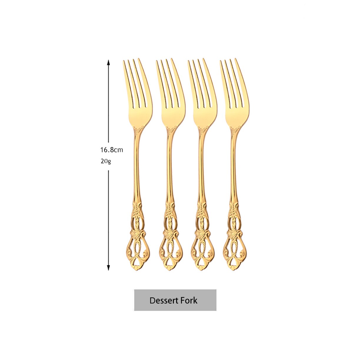 Bestek Set Mes Vork Dessert Lepel Servies Kleurrijke Bestek Set Rvs Zilverwerk Keuken Servies: 4Pcs Dessert Fork