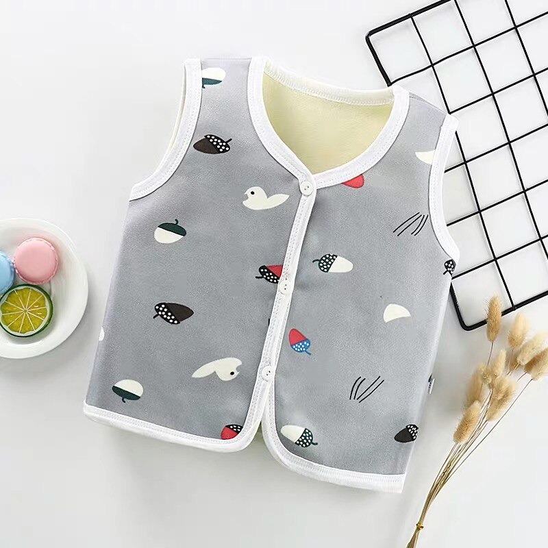 Winter Kinderen Vest Baby Vest Dikke Warme Kid Jas mouwloze Jas Meisje Jas Jongen Peuter Kleding Casual: Grijs / 110