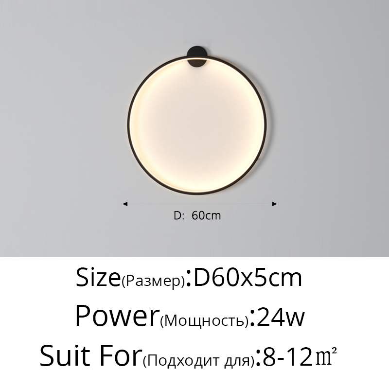 Lámparas de decoración de fondo circulares simples, nuevas luces LED modernas para pared, sala de estar, dormitorio, cabecera, pasillo, iluminación interior