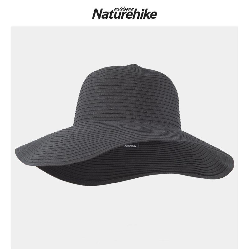 Cappelli da spiaggia pieghevoli a tesa larga Naturehike cappelli da spiaggia protezione UV berretto da viaggio femmina per lo Shopping all&#39;aperto campeggio: Black