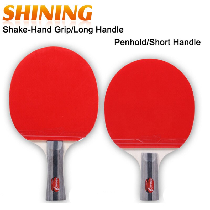 8020 Shake Hand Grip Lange Steel Tafeltennis Racket Ping Pong Paddle Puistjes In Rubber Ping Pong Racket Met zak Tafeltennis