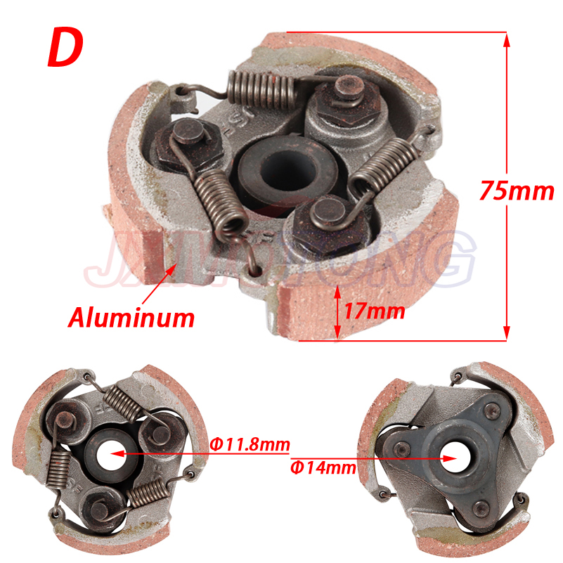 2 tiempos 47cc 49cc aluminio o hierro Minimoto embrague centrífugo aleación Mini Moto Dirt Bike Atv Quad 2 resorte de zapata 3 resorte de zapata