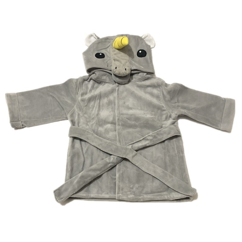 Peignoir à capuche pour bébé garçon, serviette douce et Ultra absorbante, bonne: gray unicorn
