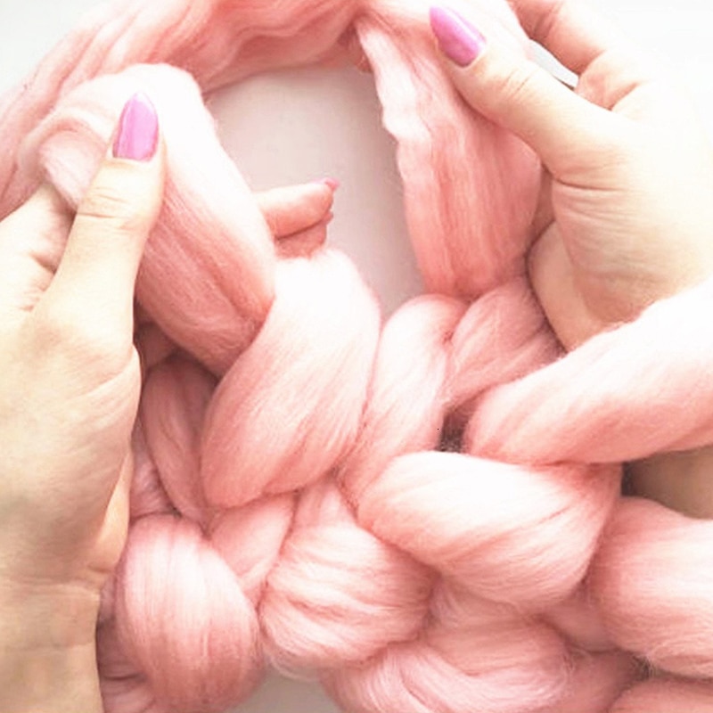 1000g/ kugle super tyk naturlig uld chunky garn filt uld roving garn til spinding hånd strikning spin garn gør-det-selv tæppe levering