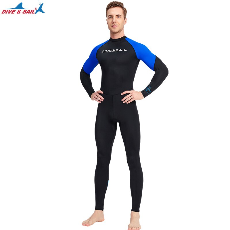 Full Body Rash Guard Dive Skin UV Swimwear Sport Skins UPF50+, Long Sleeve One Piece Front/Back Zipper Sun Suit Basic Wetsuit