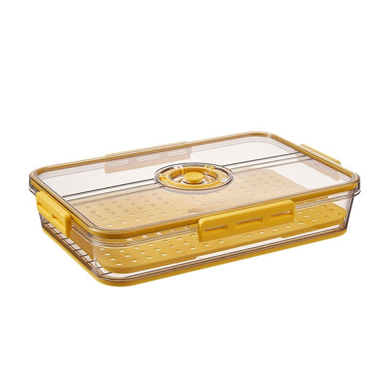 Refrigerator Storage Box PET Thickened Timekeeping Freeze Storage Box Kitchen Storage Containers: Burgundy