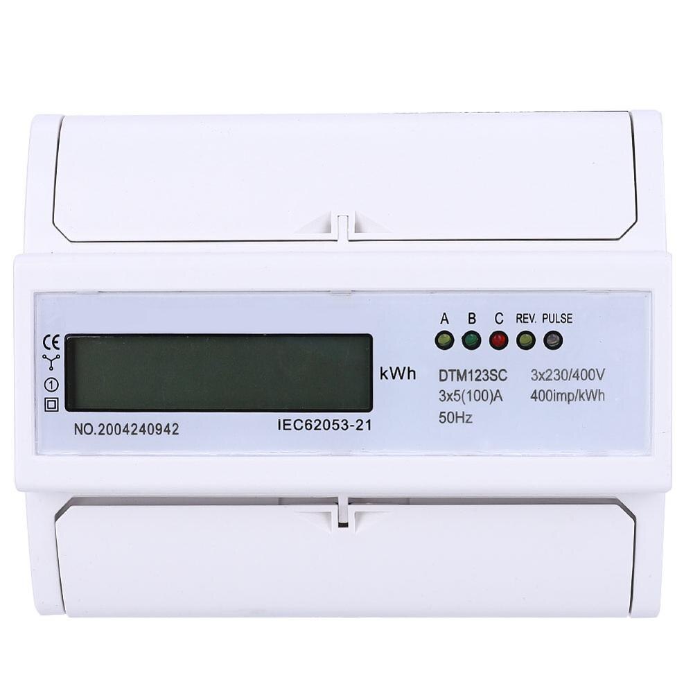 230/400v 5-100a energiforbruk digital strømmåler 3 fase kwh måler med lcd digital wattmåler strømforbruk